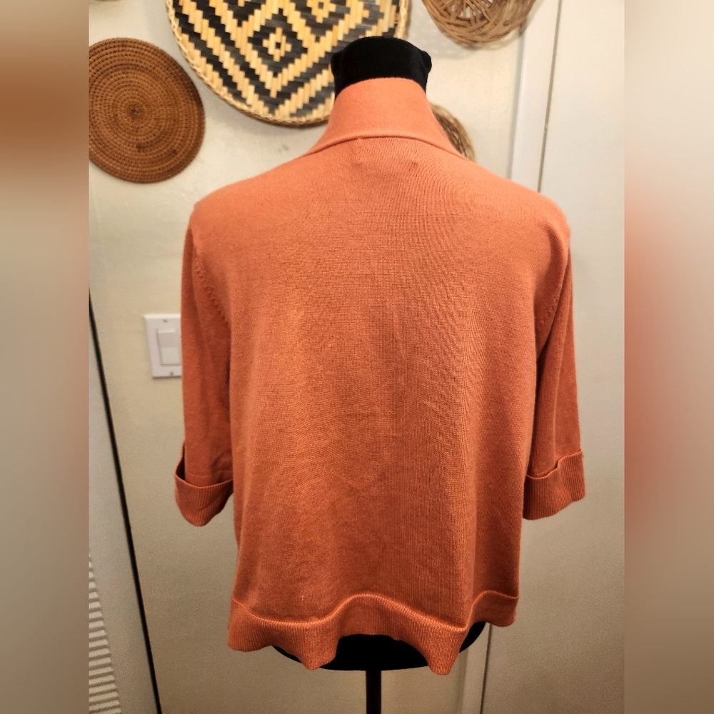 JM Collection Women's Orange Cardigan Sweater - Picture 6 of 6